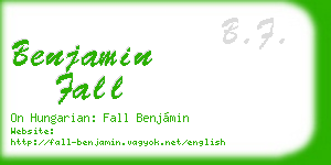 benjamin fall business card