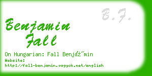 benjamin fall business card